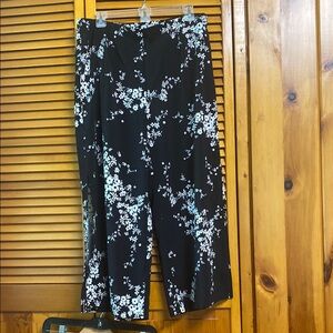 Chic Floral Wide Leg Pants palazzo pants with strap